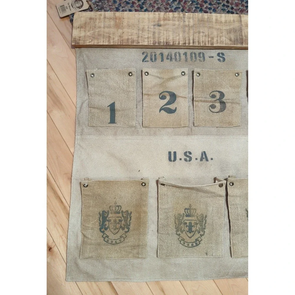 The Barrel Shack Wesson Wall Storage Decor Reclaimed Wood Military Canvas‎ 32x28
